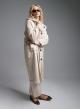 Ecru reversible Coat Mouton-Teddy with hood Emme Marella - 4