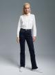 Navy Blue Five-pocket jeans in stretch cotton with a slim flare line Emme Marella - 0