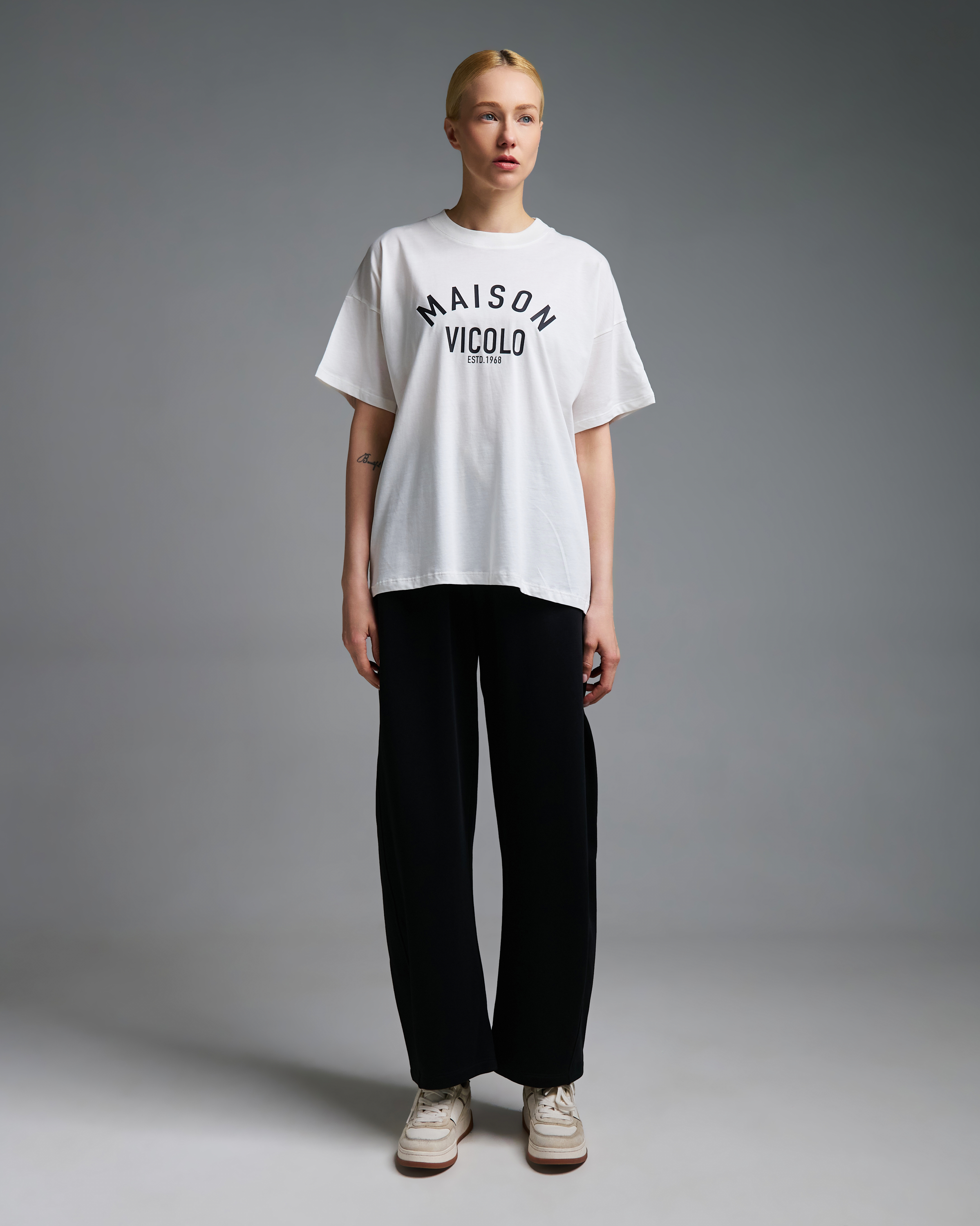 Μαύρο barrel Παντελόνι Φούτερ Vicolo - 4