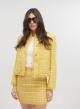 Yellow tweed Jacket with round neckline, external pockets and with golden buttons with rhinestones Vicolo - 2