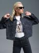 Black stretch cotton Denim Jacket, straight fit Emme Marella - 0