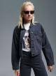 Black stretch cotton Denim Jacket, straight fit Emme Marella - 2