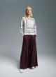 Bordeaux Wide legs palazzo Trousers with belt and pleats Imperial - 1