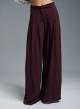 Bordeaux Wide legs palazzo Trousers with belt and pleats Imperial - 2