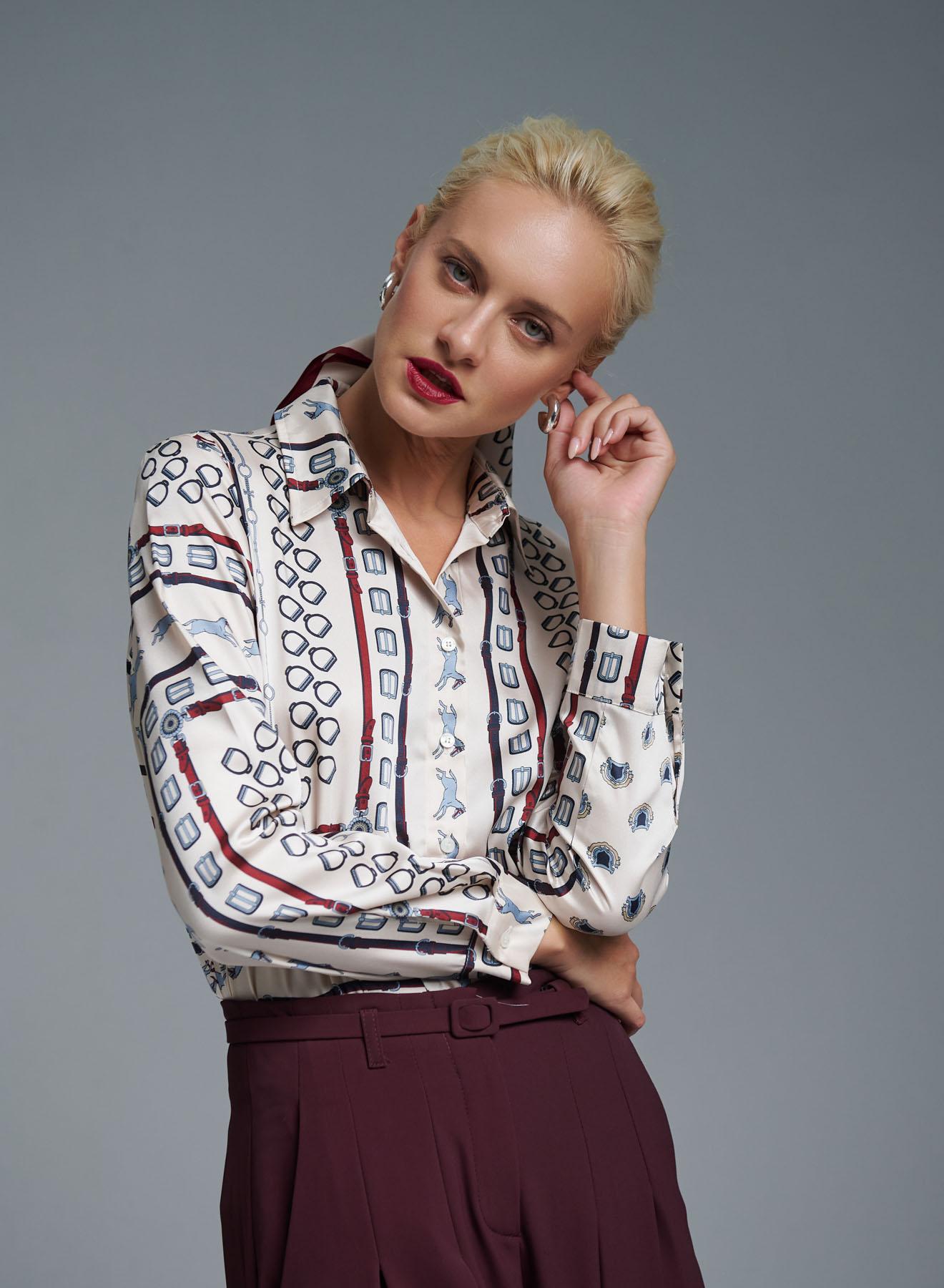 Ecru patterned Shirt Emme Marella - 4