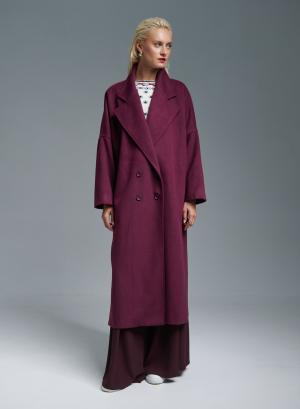 Bordeaux double breasted Coat with wide lapels Imperial - 36327