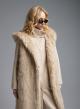 Ecru Coat with detachable eco fur Vest Vicolo - 4