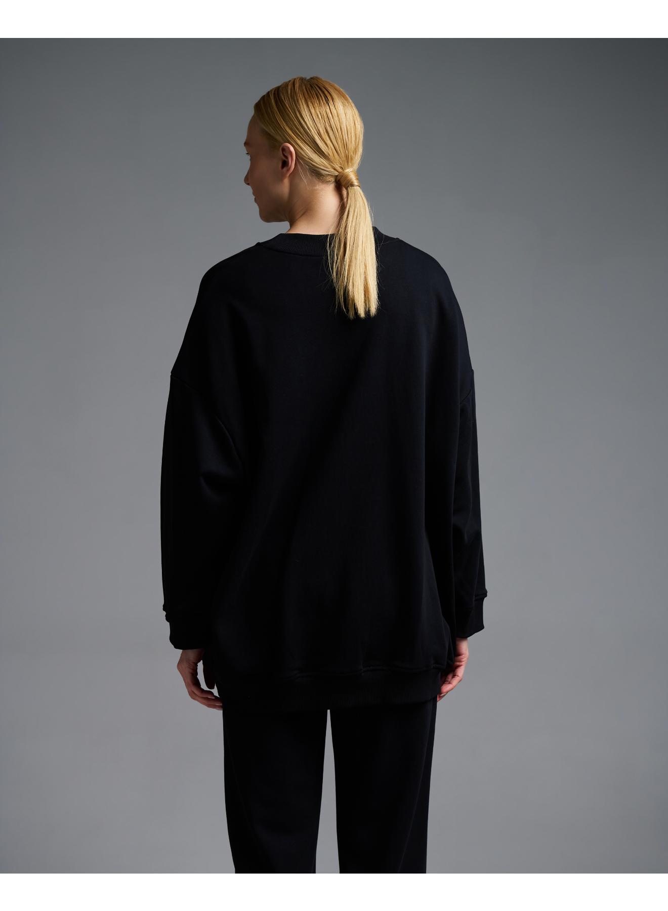 Black oversized Sweatshirt Vicolo - 4