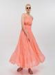 Coral long sleeveless voile Dress "VALERIA" Devotion Twins - 3