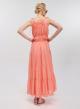 Coral long sleeveless voile Dress "VALERIA" Devotion Twins - 4