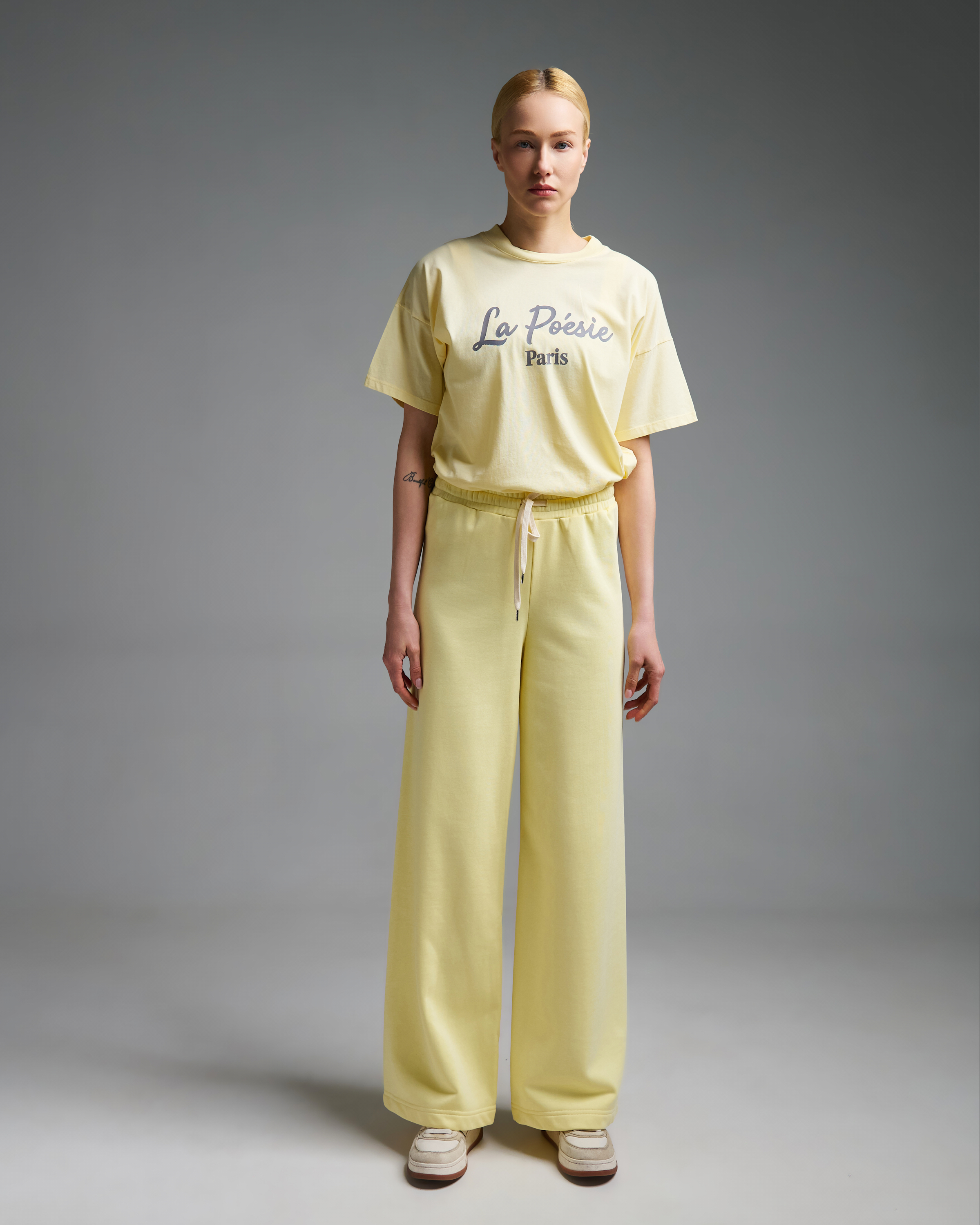 Κίτρινο βαμβακερό T-Shirt με τύπωμα Vicolo - 3