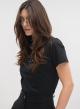 Μαύρο βαμβακερό T-Shirt με κρύσταλλα και παγιέτες Lara - 1