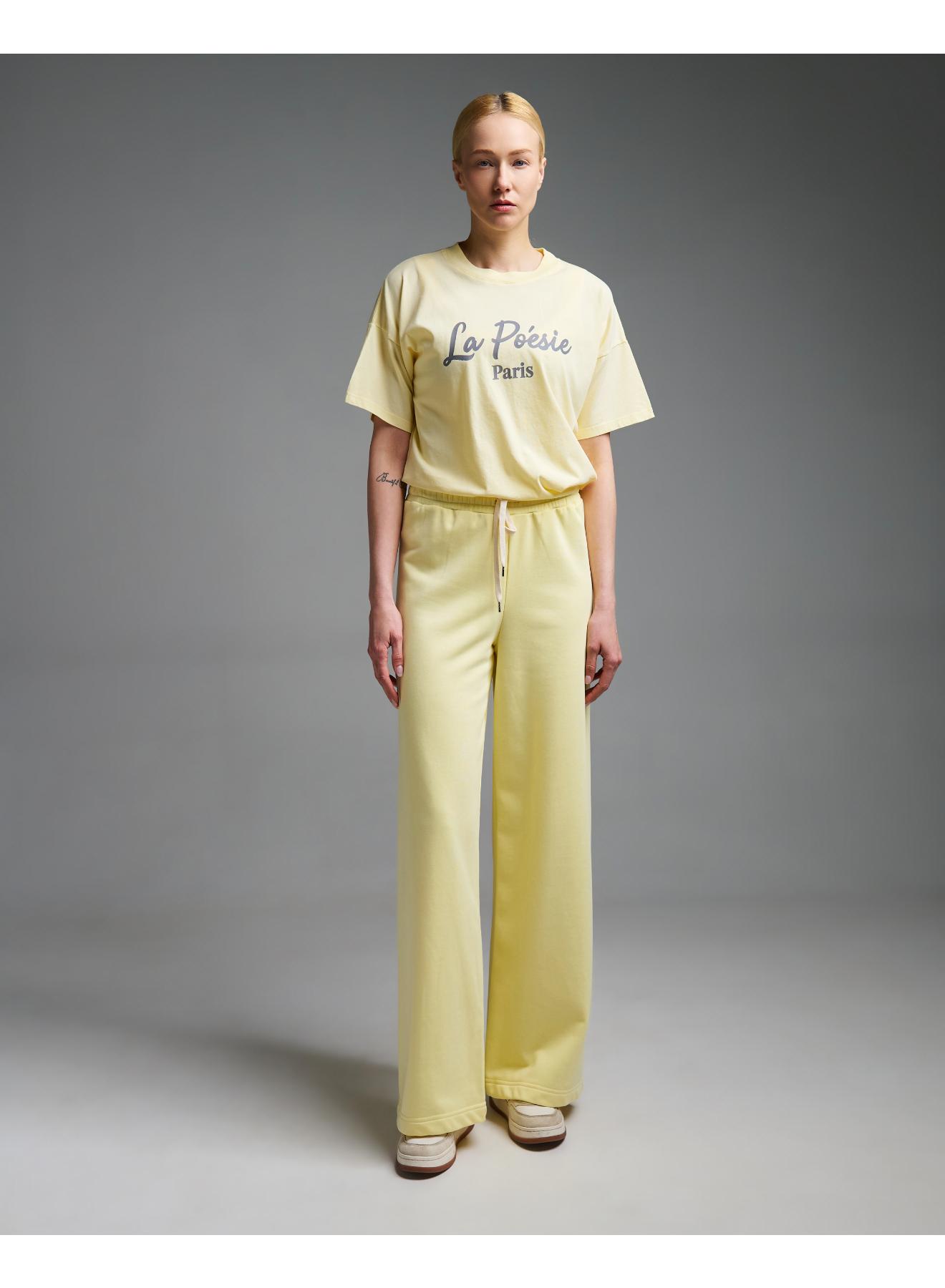 Κίτρινο βαμβακερό T-Shirt με τύπωμα Vicolo - 5