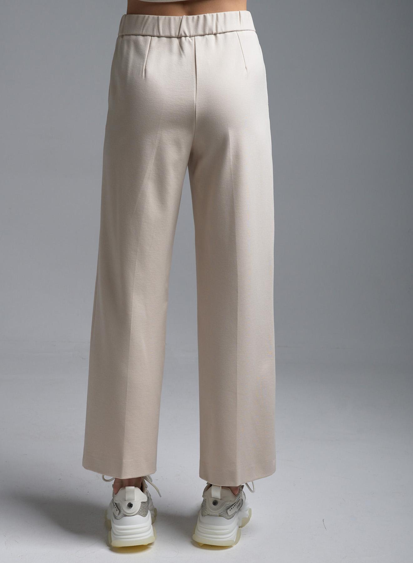 Ecru cropped Trousers with elasticated waist Emme Marella - 4