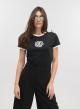 Μαύρο-Λευκό βαμβακερό T-Shirt με παγιέτες Lara - 2