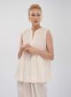 Ecru sleeveless Linen stich Top "ANTHEMIS" Devotion Twins - 0