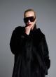 Black reversible Coat, Mouton-eco Fur, with hood Emme Marella - 2