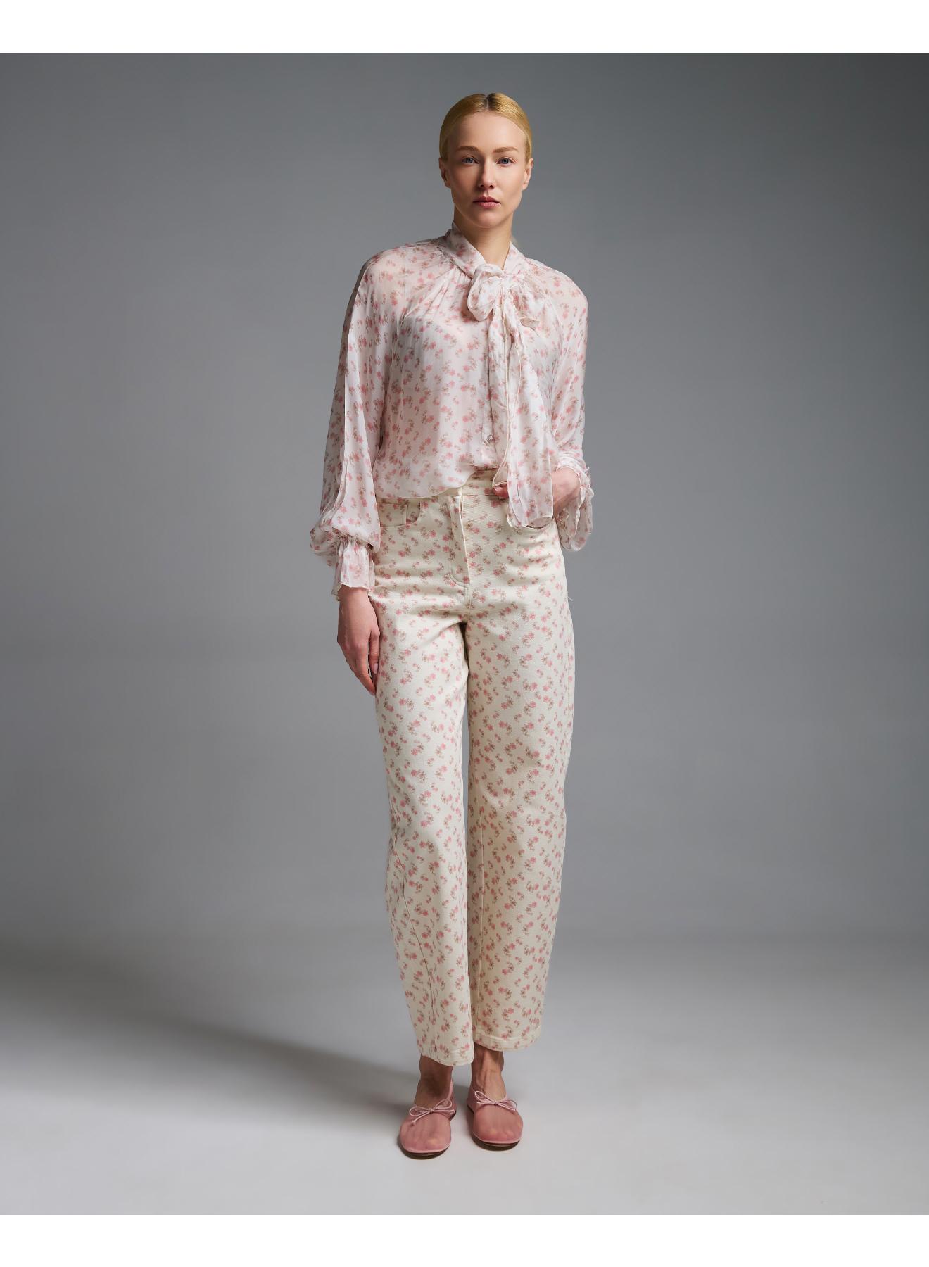 Floral Shirt with a tie collar Vicolo - 4