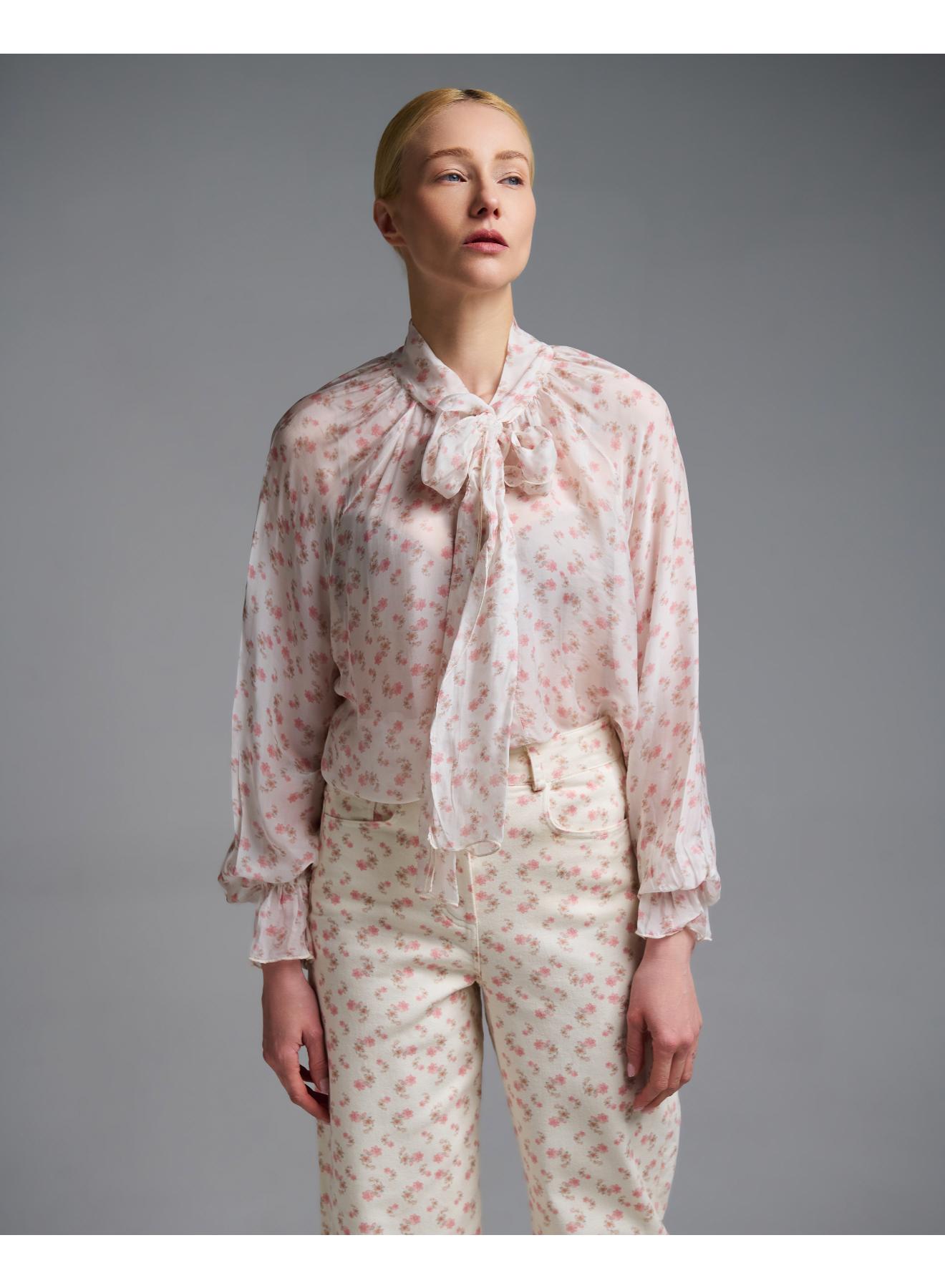 Floral Shirt with a tie collar Vicolo - 2