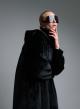 Black reversible Coat, Mouton-eco Fur, with hood Emme Marella - 4
