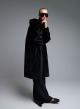 Black reversible Coat, Mouton-eco Fur, with hood Emme Marella-5