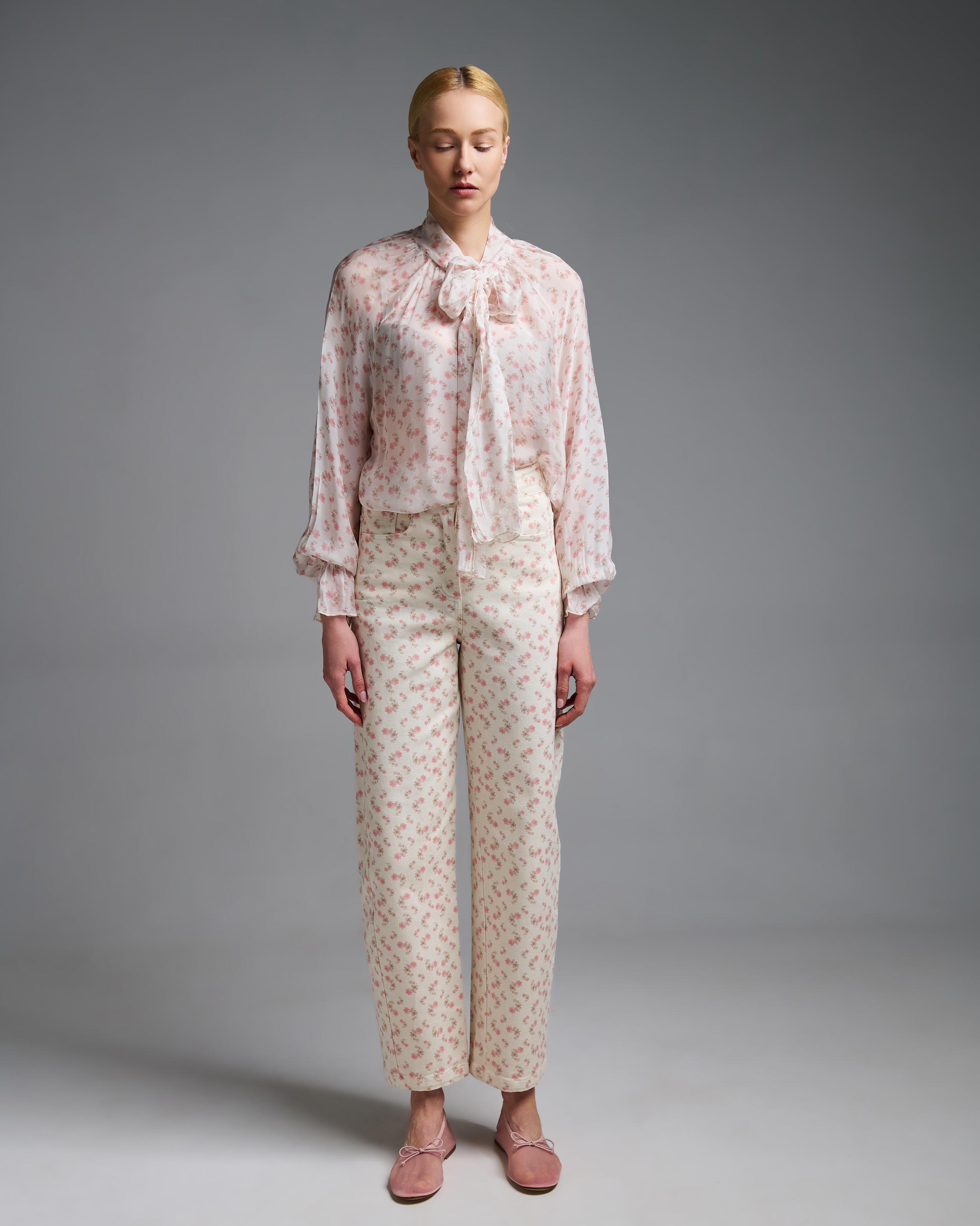 Floral barrel Jeans Vicolo - 0