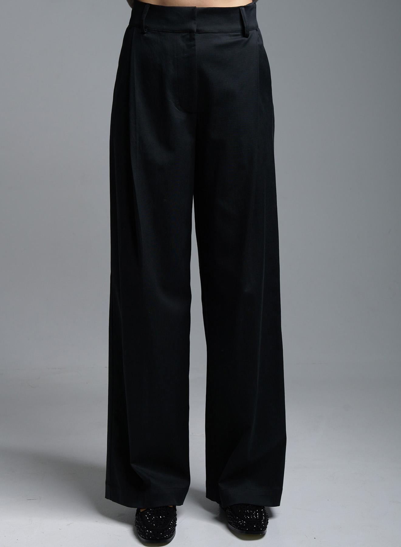 Black wide legs Trousers with single pleat "DIAGRAM" Devotion Twins - 2