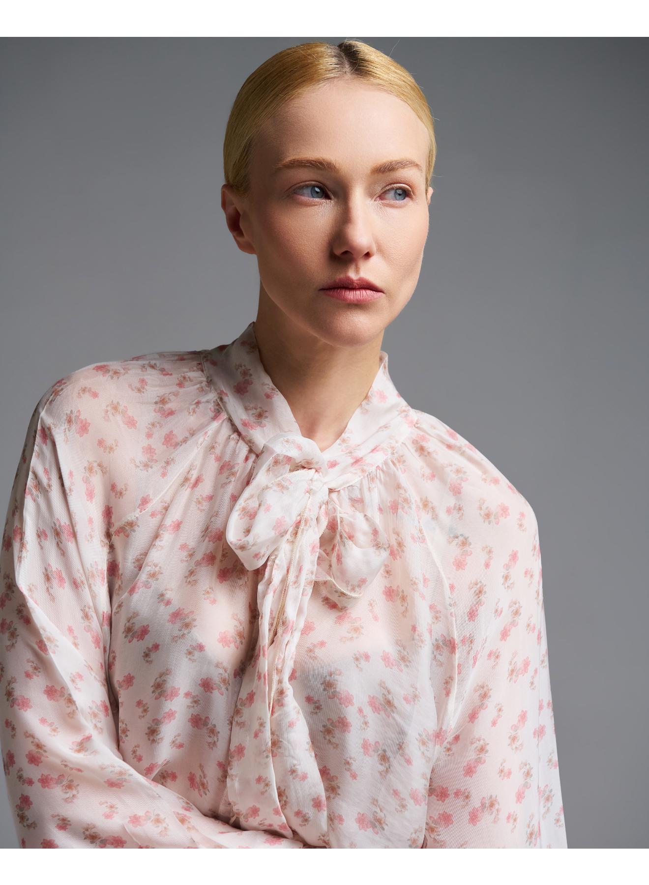 Floral Shirt with a tie collar Vicolo - 3