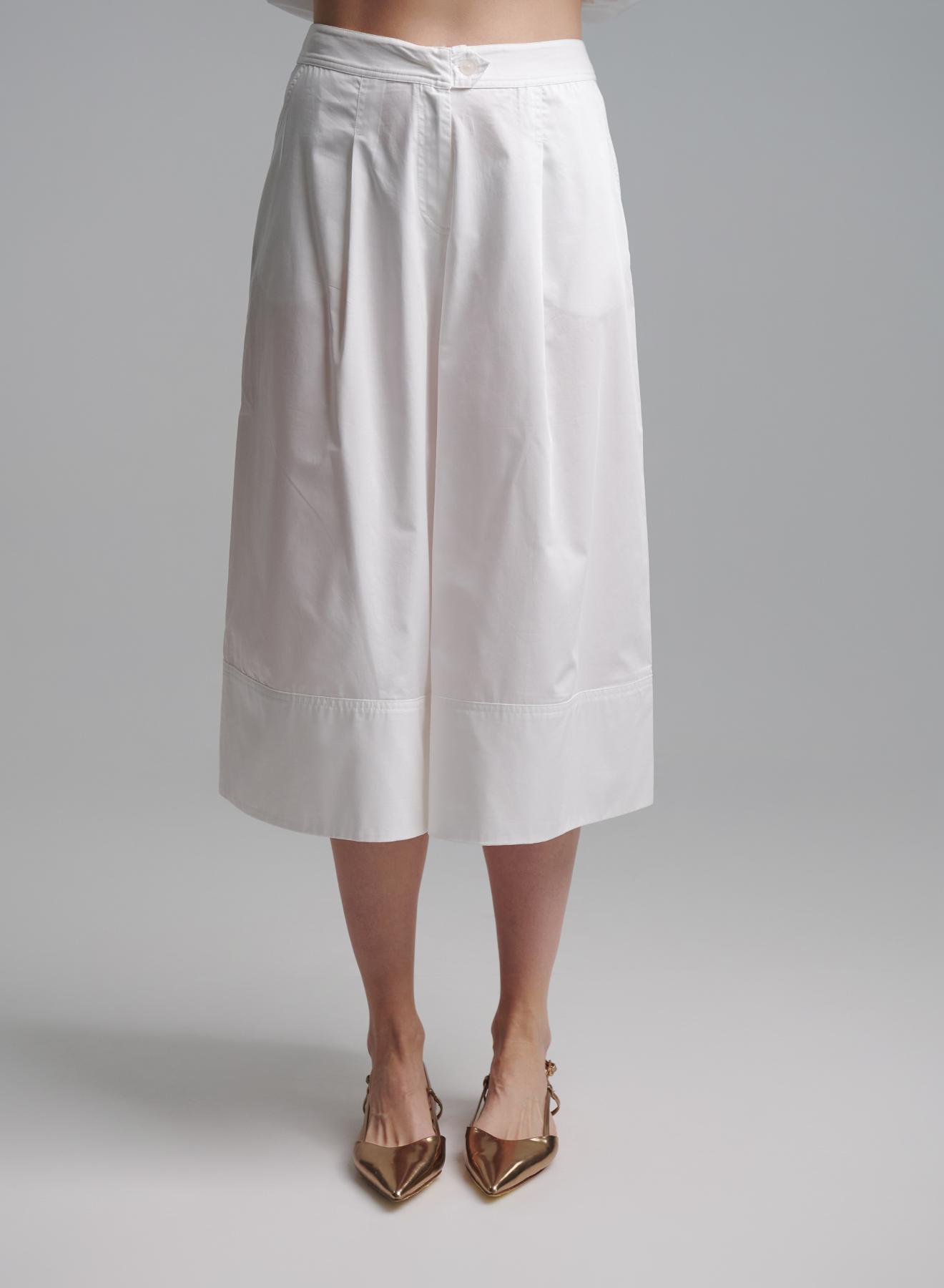 White poplin Zip Culotte with pleat  "NIROMAI" Devotion Twins - 3