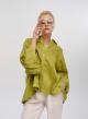 Green linen Shirt with long sleeves "LIANA" Devotion Twins - 3