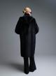 Black reversible Coat, Mouton-eco Fur, with hood Emme Marella-7