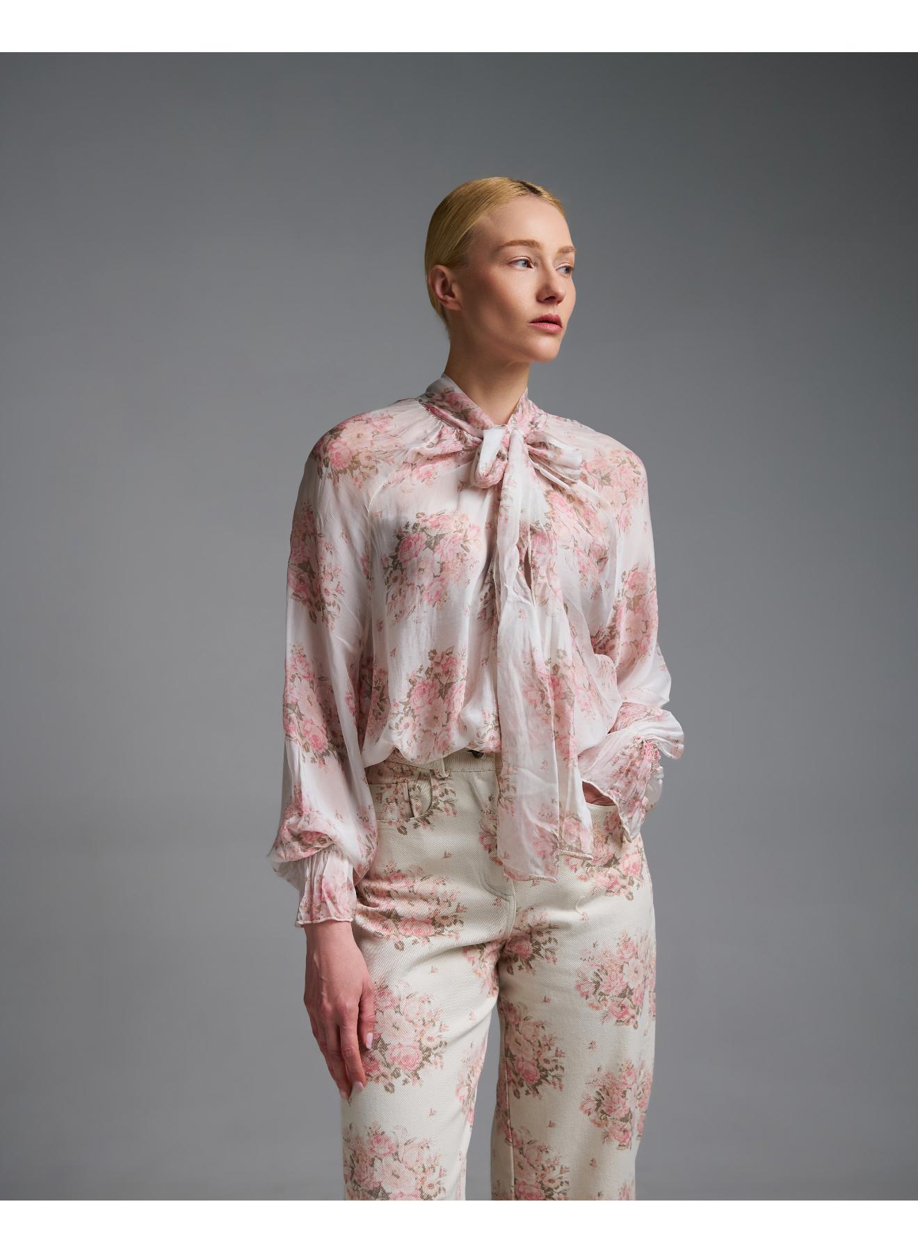 Floral Shirt with a tie collar Vicolo - 2