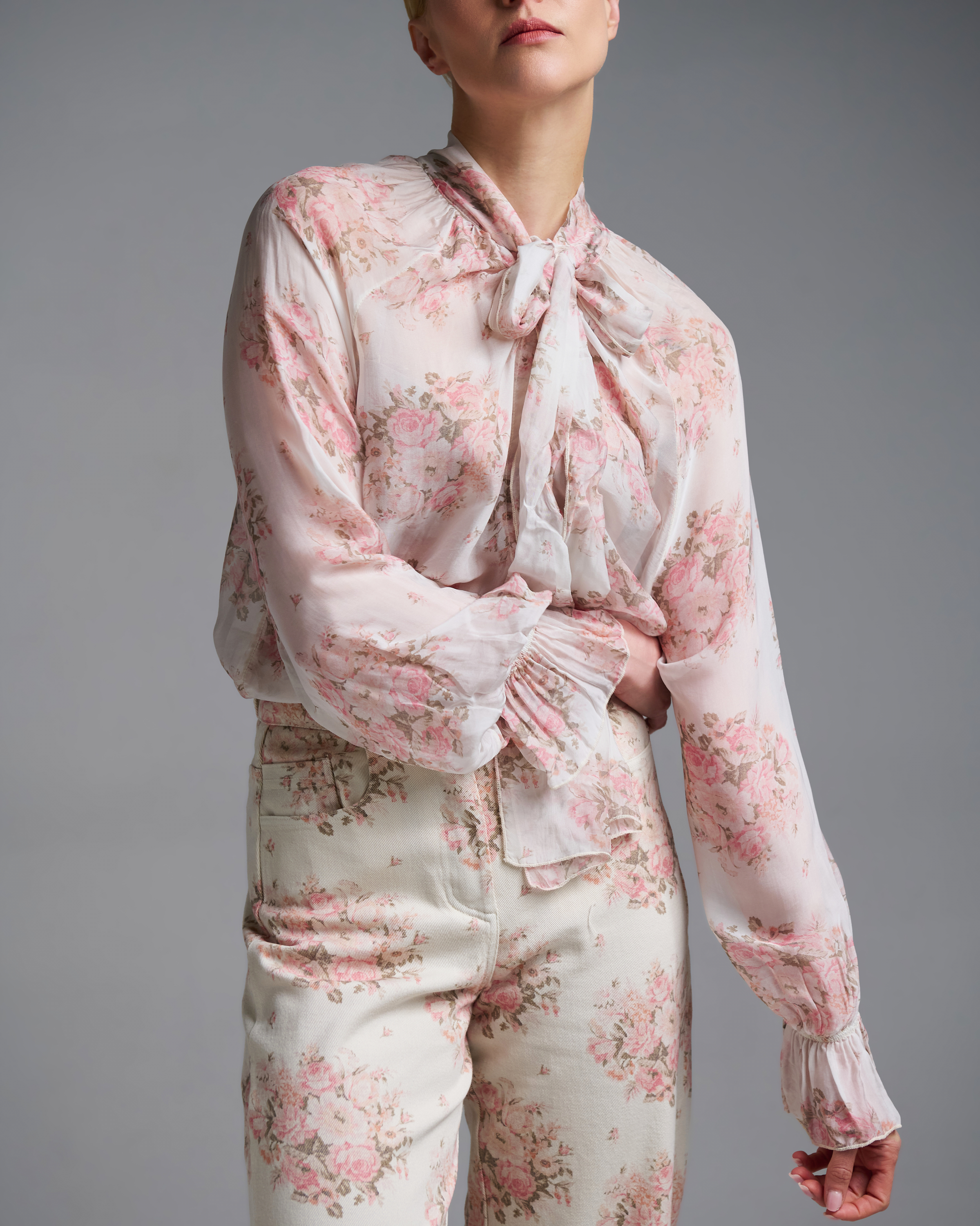Floral Shirt with a tie collar Vicolo - 2