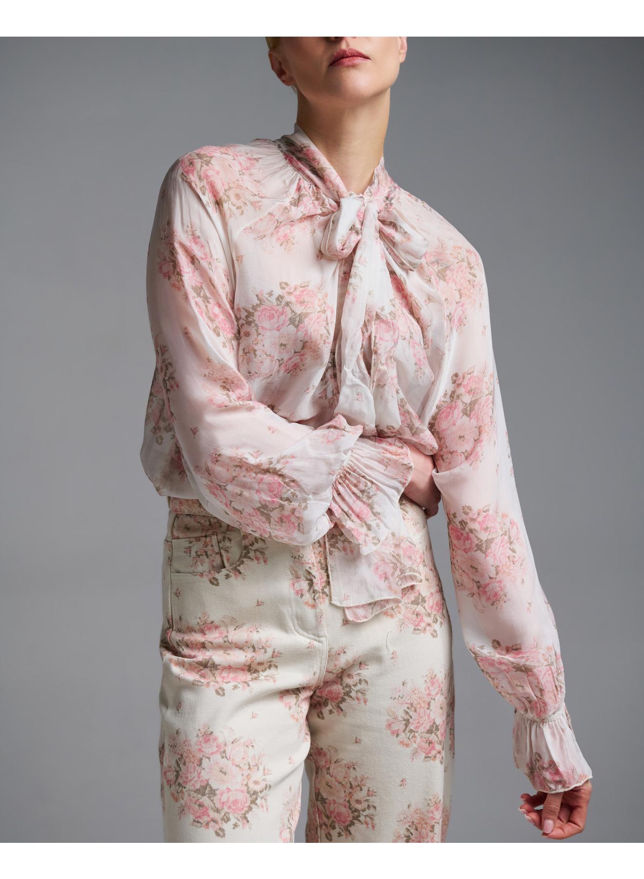 Floral Shirt with a tie collar Vicolo - 3