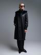 Black reversible Coat, Mouton-eco Fur, with hood Emme Marella-8