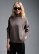 Taupe straight fit turtleneck Sweater Luxe - 0