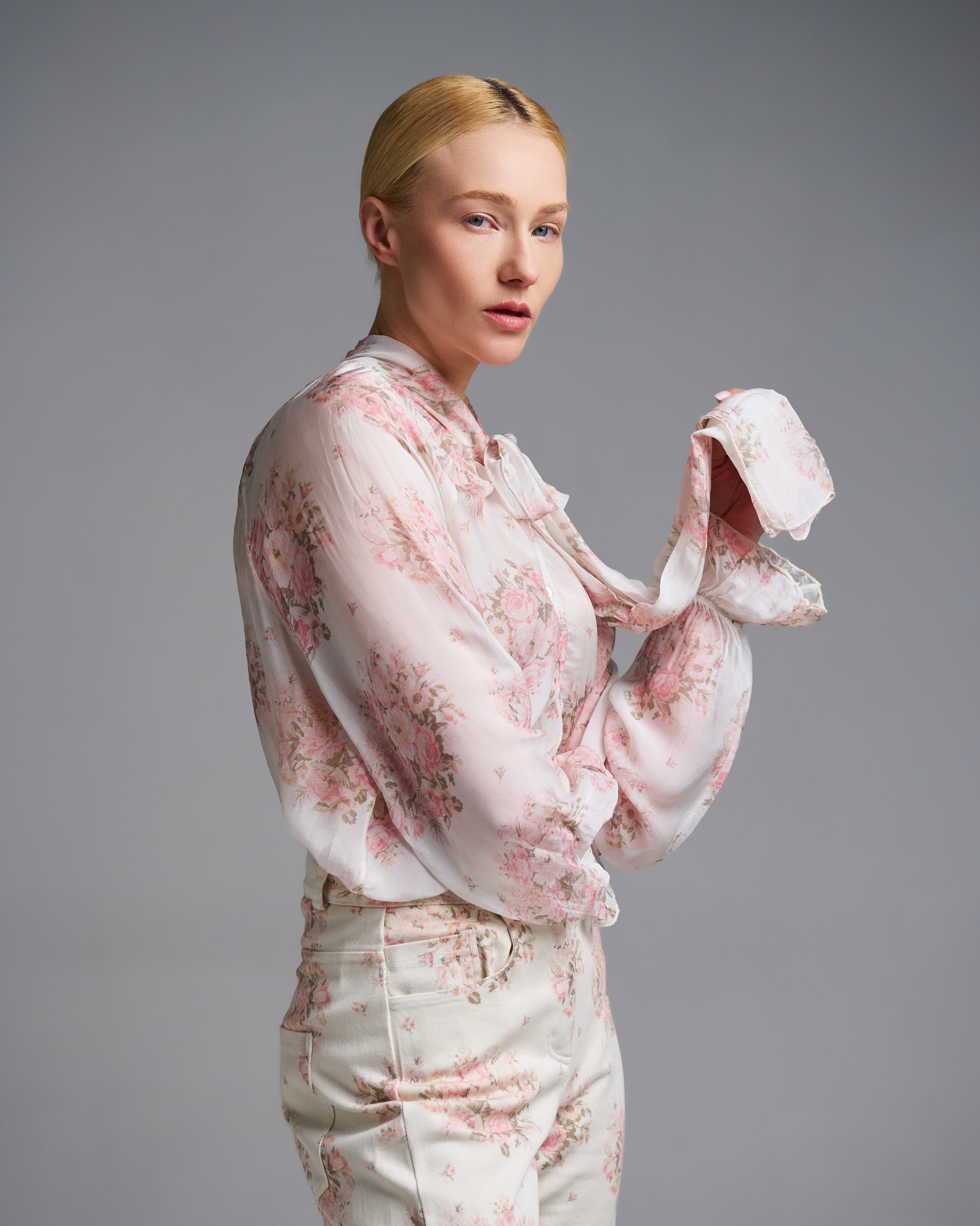 Floral Shirt with a tie collar Vicolo - 3