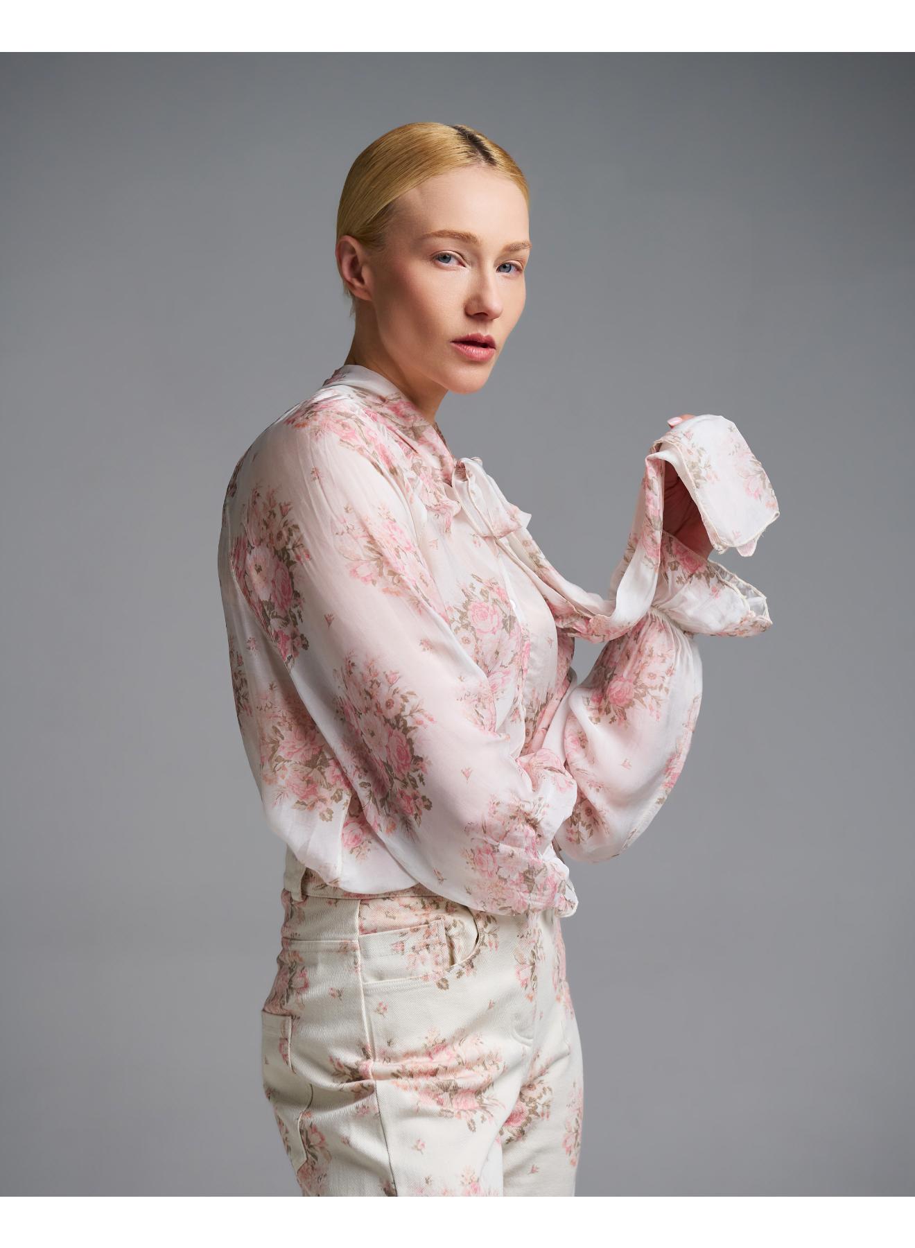 Floral Shirt with a tie collar Vicolo - 4