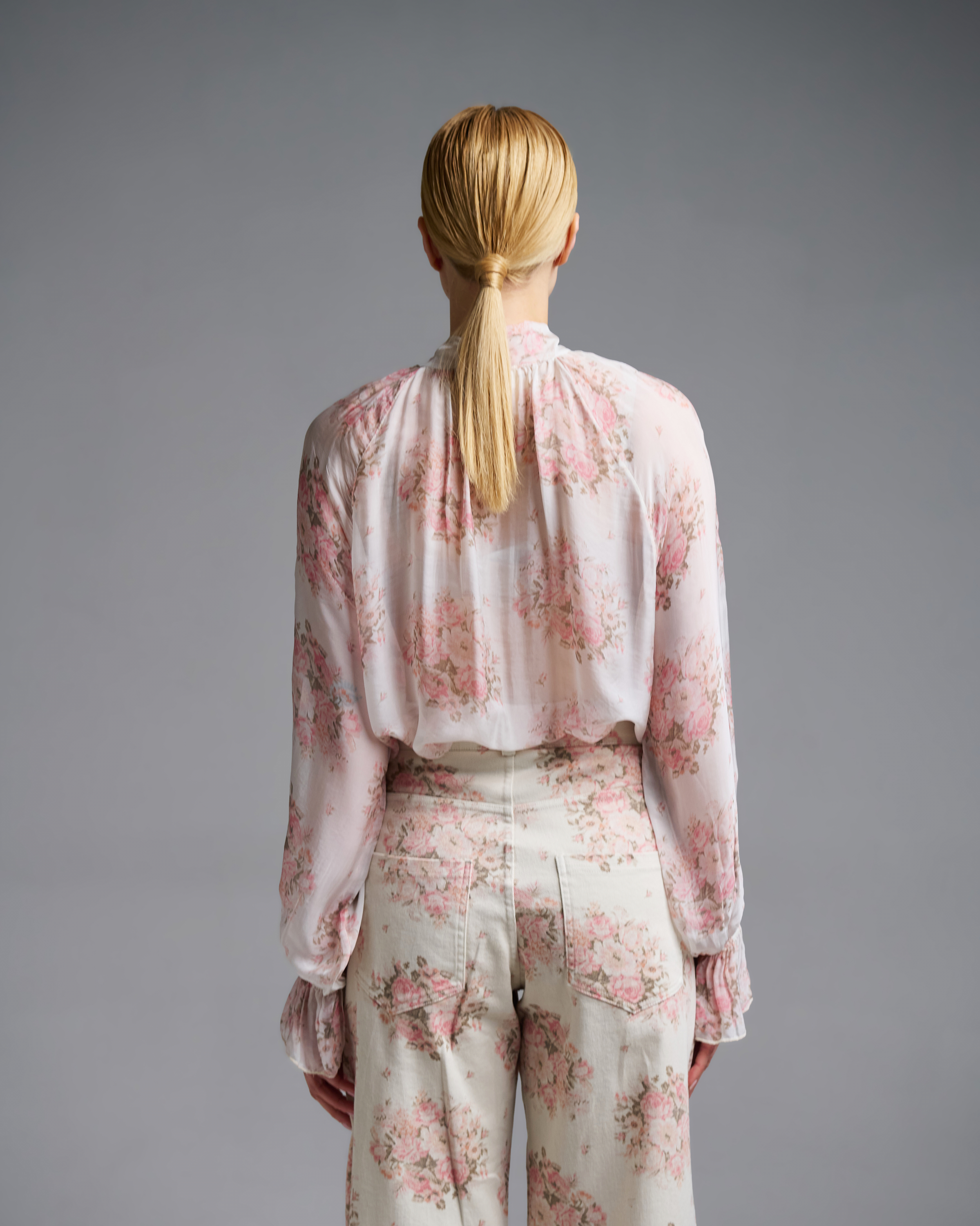 Floral Shirt with a tie collar Vicolo - 4