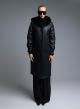 Black reversible Coat, Mouton-eco Fur, with hood Emme Marella - 0