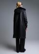 Black reversible Coat, Mouton-eco Fur, with hood Emme Marella - 4