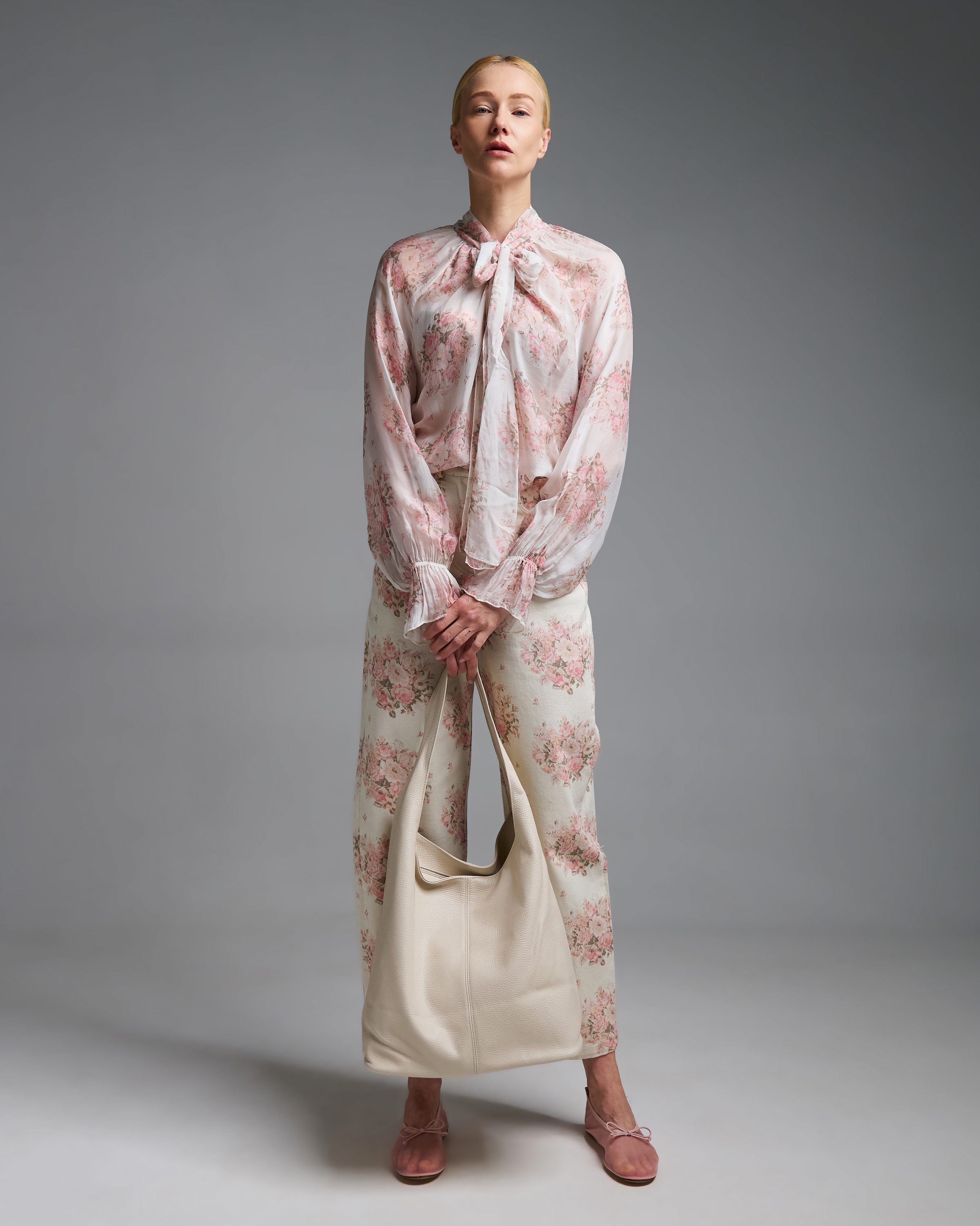 Ecru leather shoulder Bag Lea Lab - 3