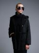 Black reversible Overcoat Mouton-Eco Fur with hood Emme Marella - 2