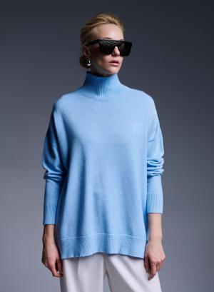 Half-turtleneck long knit blouse - 25558