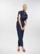 Dark Blue Denim Jumpsuit with same fabric belt Milla - 2