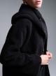 Black reversible Overcoat Mouton-Eco Fur with hood Emme Marella - 1