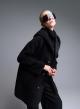 Black reversible Overcoat Mouton-Eco Fur with hood Emme Marella-6
