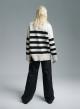 Ecru-Black Cardigan with stripes Finery - 1