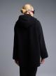 Black reversible Overcoat Mouton-Eco Fur with hood Emme Marella - 3