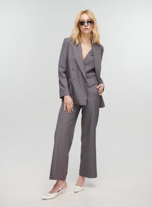 Grey straιght fit Trousers with rhinestones Vicolo - 30399